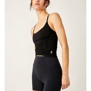 FP Movement by Free People Black On the Rise Rouched Camisole